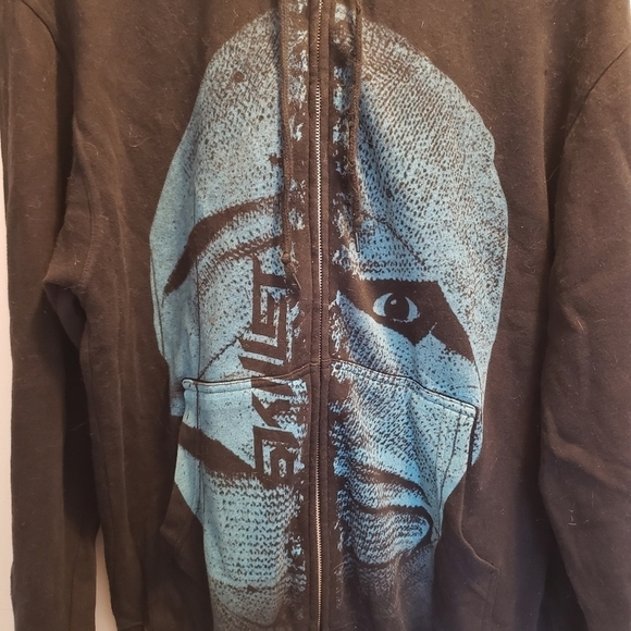 Skillet Awake & Alive Tour 2011 Full Zip Hooded Sweatshirt Size Small Black Blue - Picture 2 of 8